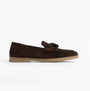Silver Street London WEMBLEY Mens Loafers Brown side view showcasing suede upper and slip-on design.