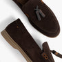 Silver Street London WEMBLEY Mens Loafers Brown top and side view showcasing suede material and slip-on design.