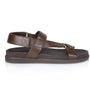 Silver Street London SANTA FE Mens Sandals Brown side view showcasing leather upper and rubber sole.
