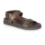 Silver Street London SANTA FE Mens Sandals Brown side view showcasing leather upper and slip-on design.