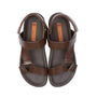 Top view of Silver Street London SANTA FE Mens Sandals Brown featuring a leather upper and slip-on design.