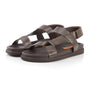Silver Street London SANTA FE Mens Sandals Brown side view showcasing leather upper and rubber sole.