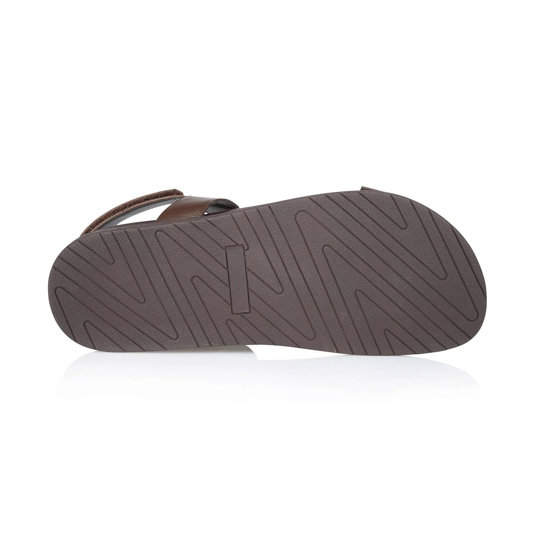 Silver Street London SANTA FE Mens Sandals Brown bottom view with textured rubber sole