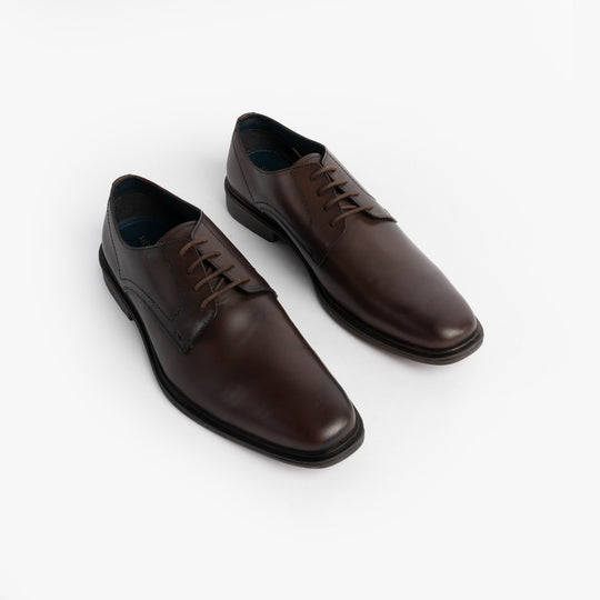 Silver Street London ALBURY Mens Shoes Brown front view showing leather upper, lace-up closure, and chisel toe shape.