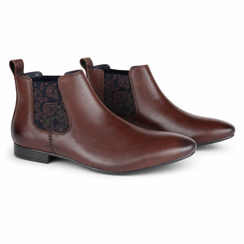 Silver Street London CARNABY Mens Chelsea Boots Wine