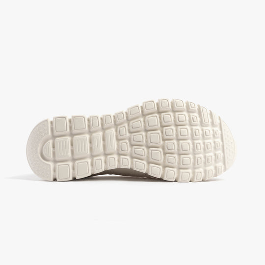 Skechers 100702/OFWT GRACEFUL - PICTURE PERFECT Womens Trainers Off White sole view with rubber gripping pattern.