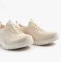 Skechers 100702/OFWT GRACEFUL - PICTURE PERFECT Womens Trainers Off White, front view showing lace-up design and mesh upper.