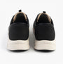 Skechers 104610/BKGD GLIDE-STEP GRATIFY - PACE Womens Trainers Black/Gold back view with low top and lace-up design.