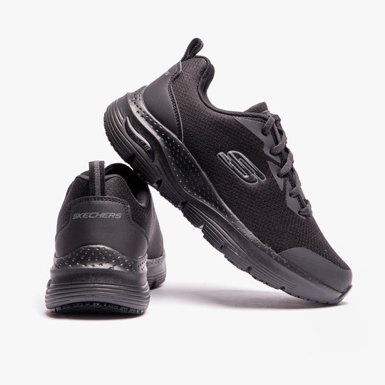 Skechers Work 108019EC Arch Fit SR Womens Slip Resistant Work Trainers Black