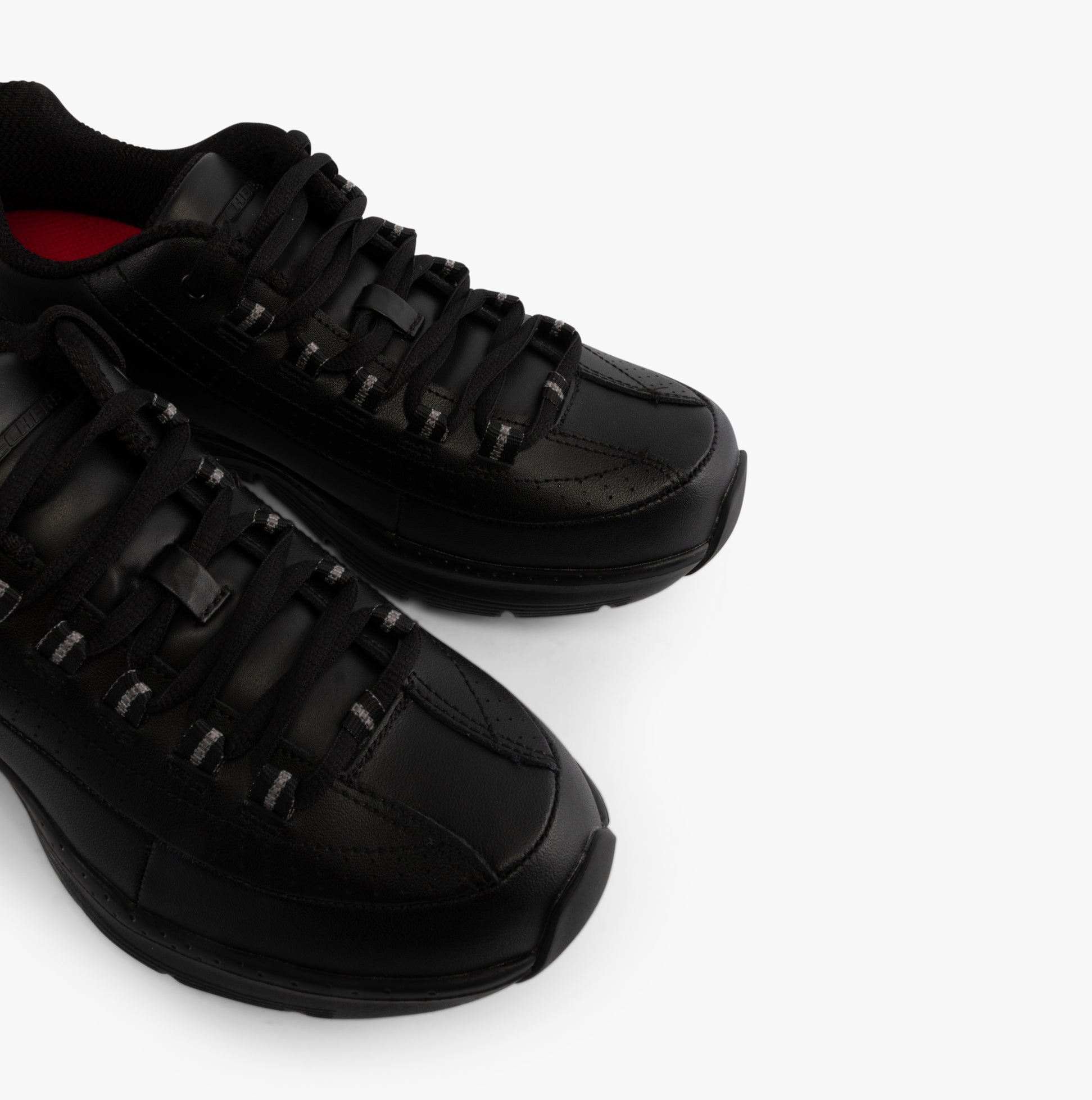 Skechers Work 108053EC ARCH FIT - TRICKELL II SR Womens Occupational Trainers Black side view showing lace-up design and arch fit sole.