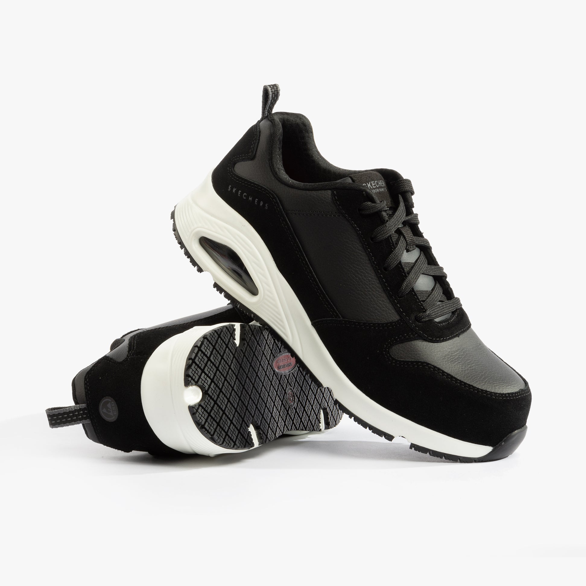 Skechers Work 108147EC UNO SR - ELAINY Womens Safety Trainers Black/White