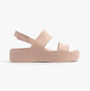 Skechers 111257/LTPK ARCH FIT UPBEAT - SUNRISE Womens Sandals Light Pink side view showing platform design.