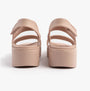 Skechers 111257/LTPK ARCH FIT UPBEAT - SUNRISE Womens Sandals Light Pink rear view showcasing comfortable platform design.