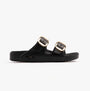 Skechers 111592/BLK ARCH FIT CALI BREEZE - GOLD STAR Womens Sandals Black side view with double buckle detail