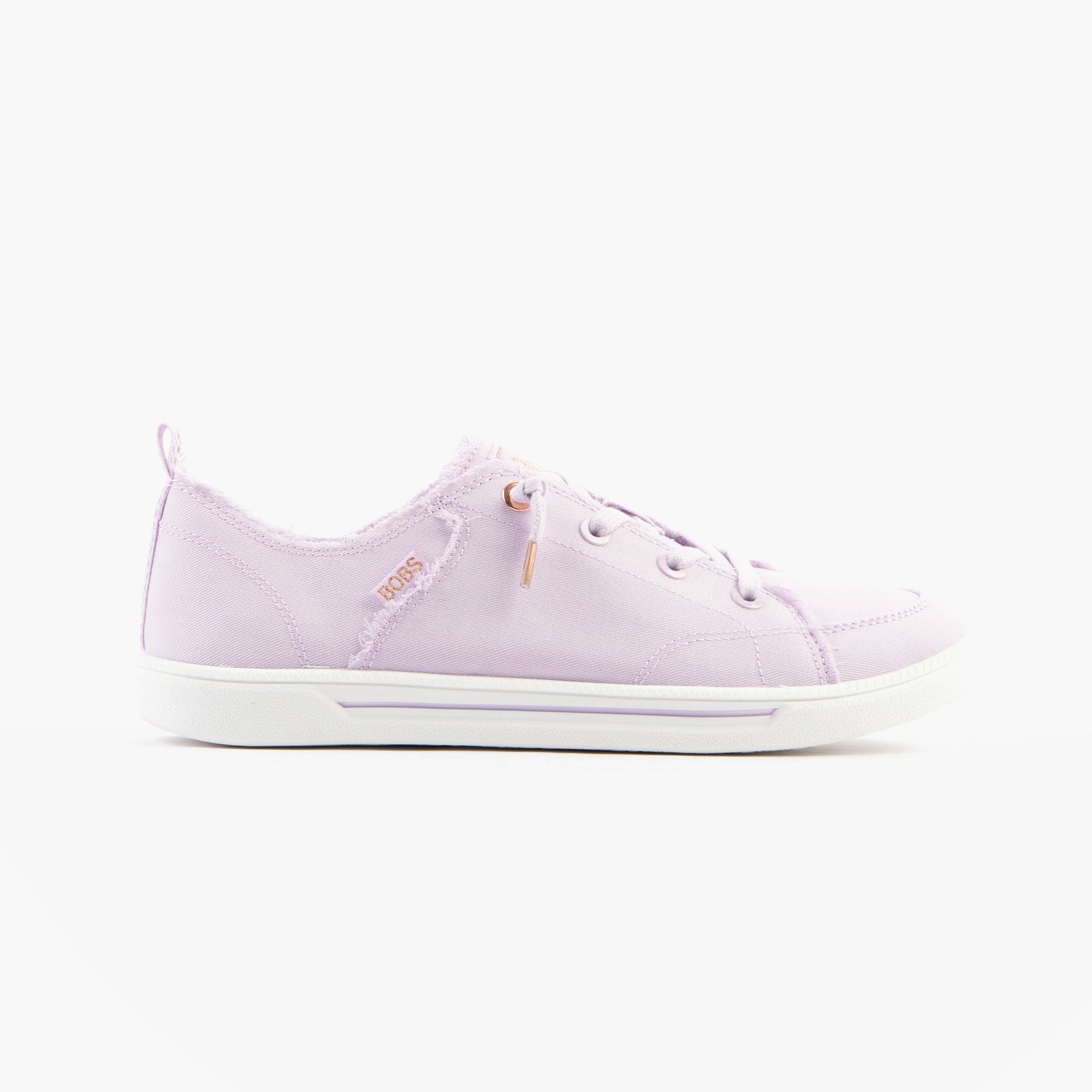 Skechers 114150/LAV B CUTE 2.0 Womens Trainers Lavender side view with lace-up closure and round toe.