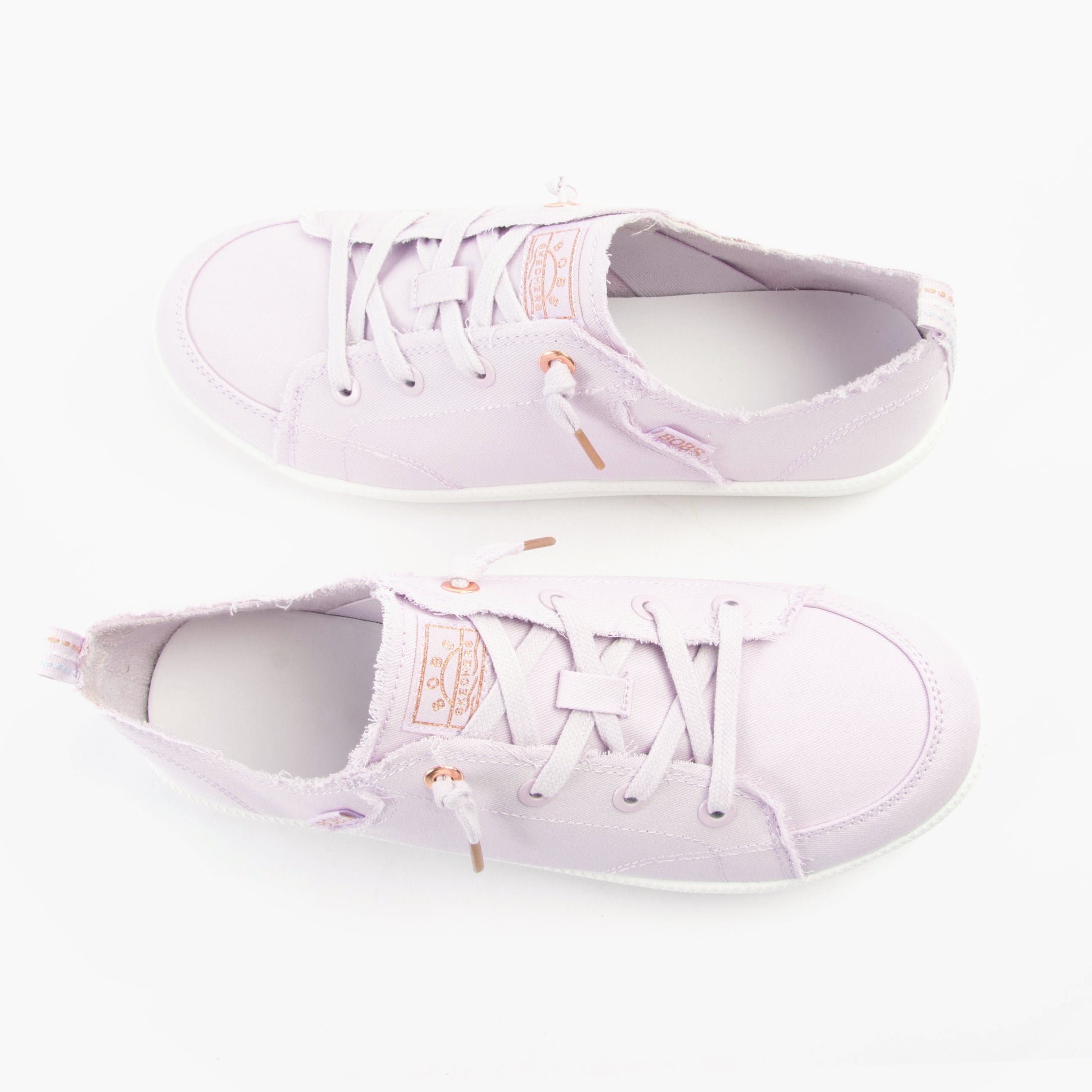 Skechers 114150/LAV B CUTE 2.0 Womens Trainers Lavender top view, casual lace-up shoes with round toe.