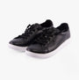 Skechers 114456/BLK BOBS D'VINE - INSTANT DELIGHT Womens Trainers Black side view showcasing black faux leather design.