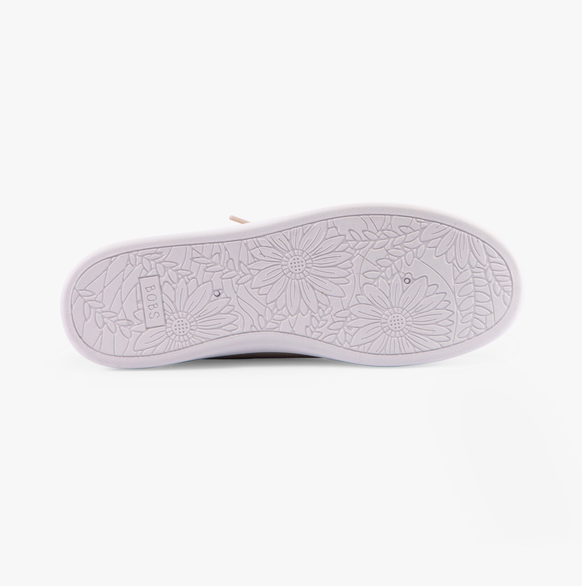 Skechers 114456/NAT BOBS D'VINE - INSTANT DELIGHT Womens Trainers Natural sole view with floral design.
