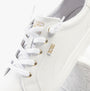 Skechers 114456/WHT BOBS D'VINE - INSTANT DELIGHT Womens Trainers White close-up view showing lace-up detail and branding.