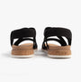 Skechers 114705/BLK BOBS DESERT KISS LOW Womens Sandals Black rear view showcasing straps and cork sole.