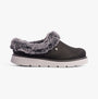 Skechers 114762/BLK KEEPSAKES LITE - COZY BLEND Womens Slippers Black side view showing soft fur lining and flexible outsole.