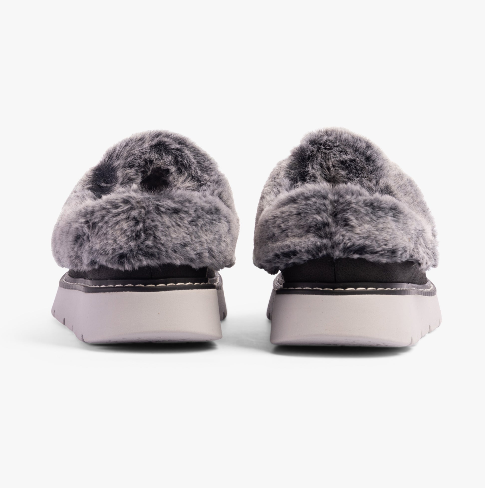 Skechers 114762/BLK KEEPSAKES LITE - COZY BLEND Womens Slippers Black rear view showcasing plush lining and flexible outsole.