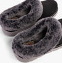 Skechers 114762/BLK KEEPSAKES LITE - COZY BLEND Womens Slippers Black top view showing soft fur lining and flexible sole.