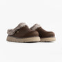 Skechers 114762/CHOC KEEPSAKES LITE - COZY BLEND Womens Slippers Chocolate side view showing soft fur lining and flexible outsole.