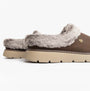 Skechers 114762/CHOC KEEPSAKES LITE - COZY BLEND Womens Slippers Chocolate side view showing soft fur lining and flexible outsole.