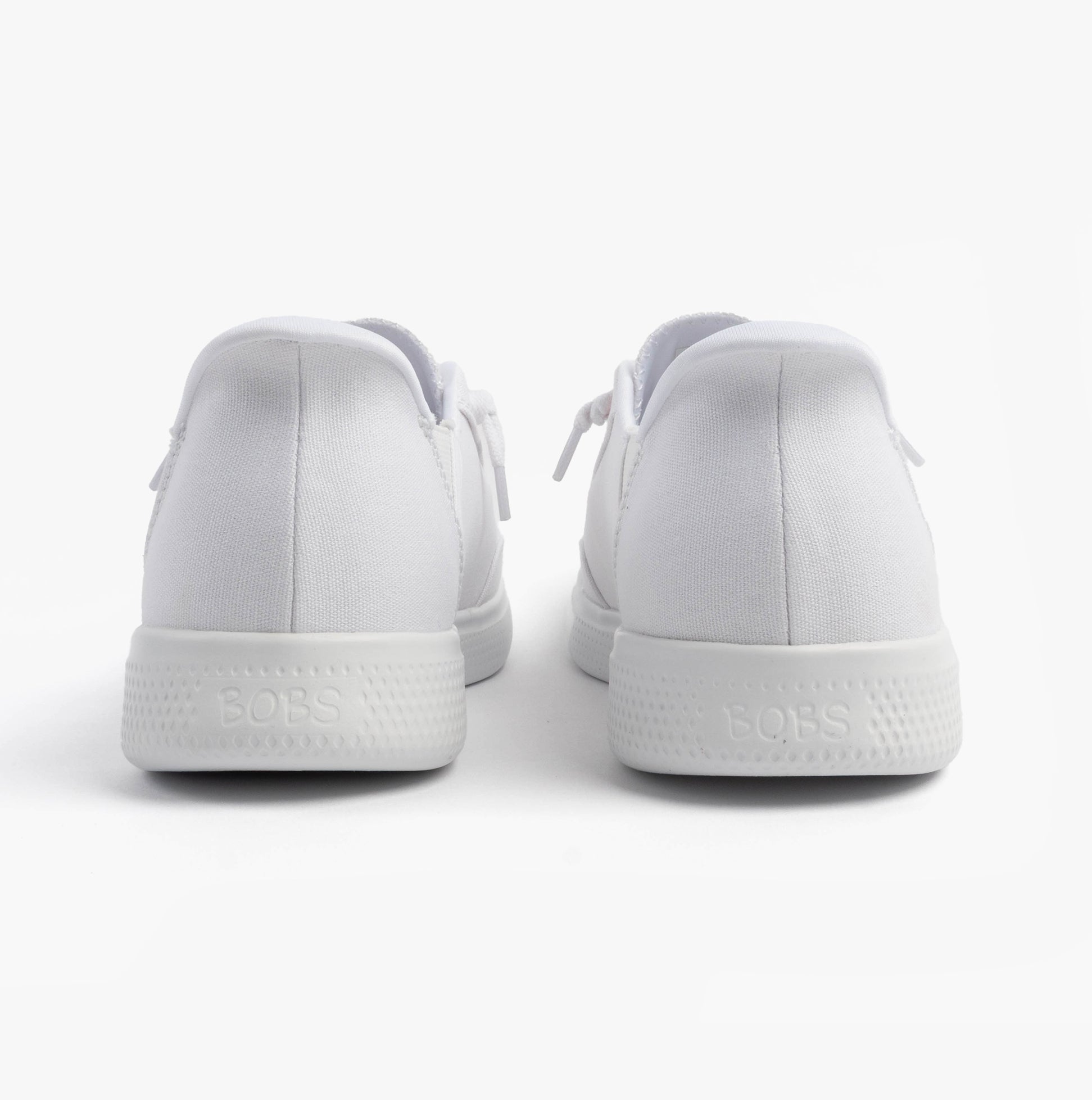 Skechers 114815/WHT SKIP CUTE - B CUTE SWEET Womens Trainers White rear view, showcasing lace-up design and relaxed fit.