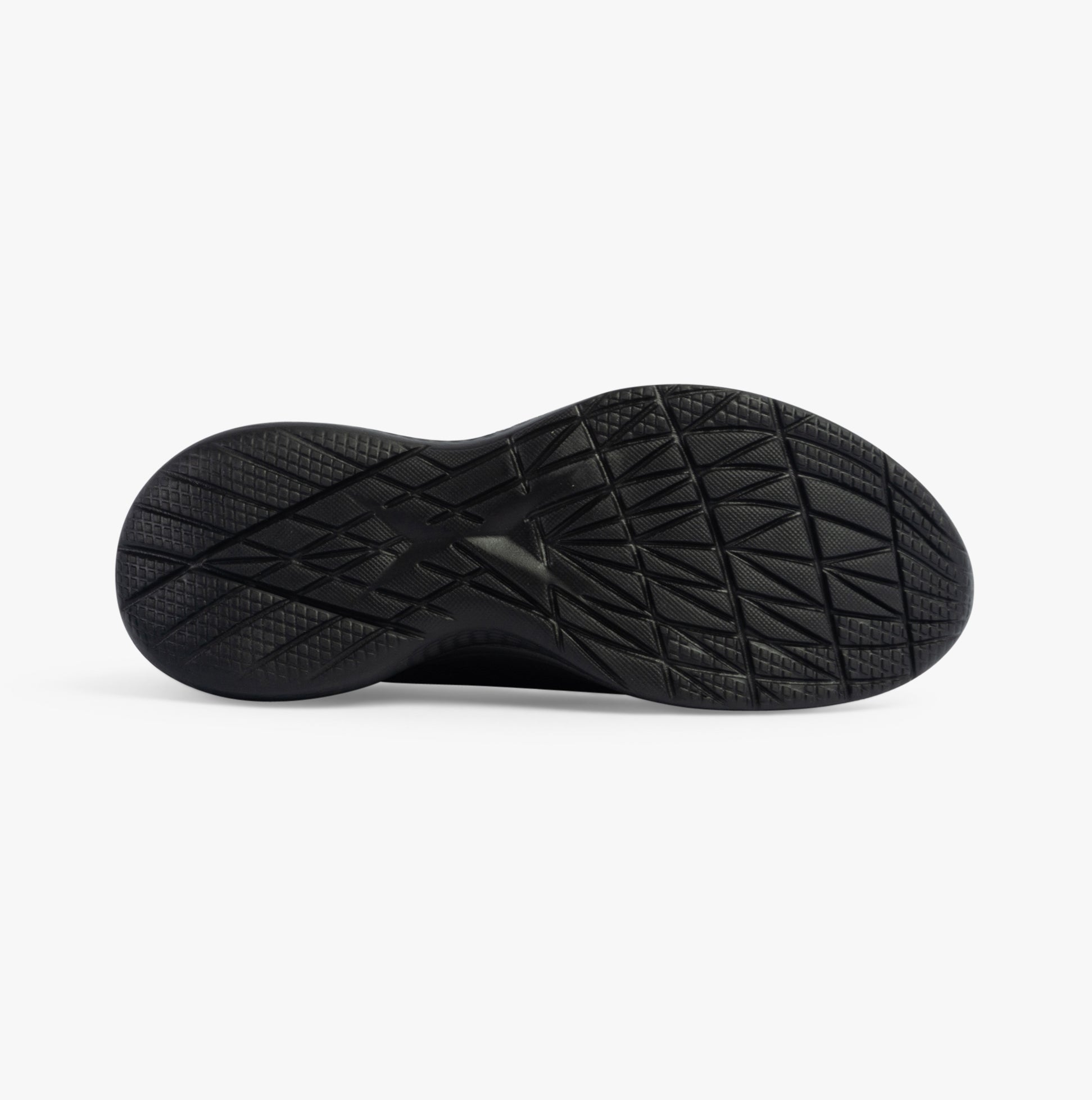 Skechers 117508/BBK BOBS INFINITY - DAILY VISION Womens Trainers Black bottom view, showcasing rubber sole's grip pattern.