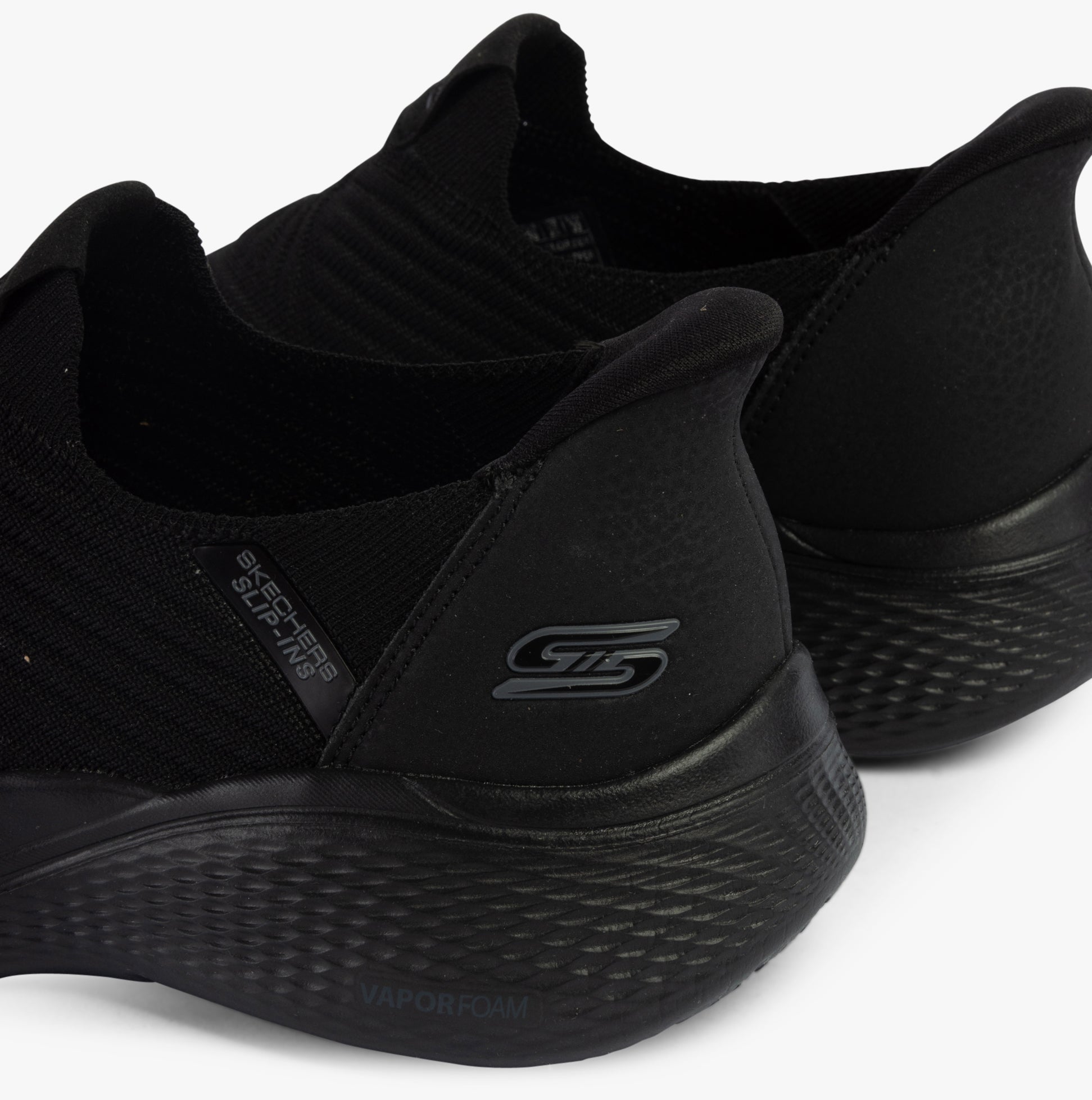 Skechers 117508/BBK BOBS INFINITY - DAILY VISION Womens Trainers Black rear view, showcasing comfort and stylish design.