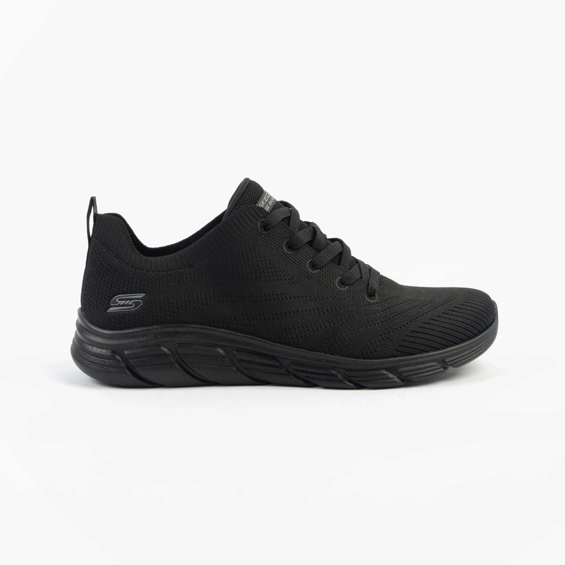 Skechers 117591/BBK BOBS BFLEX LO-GRACEFUL STRIDE Womens Trainers Black side view