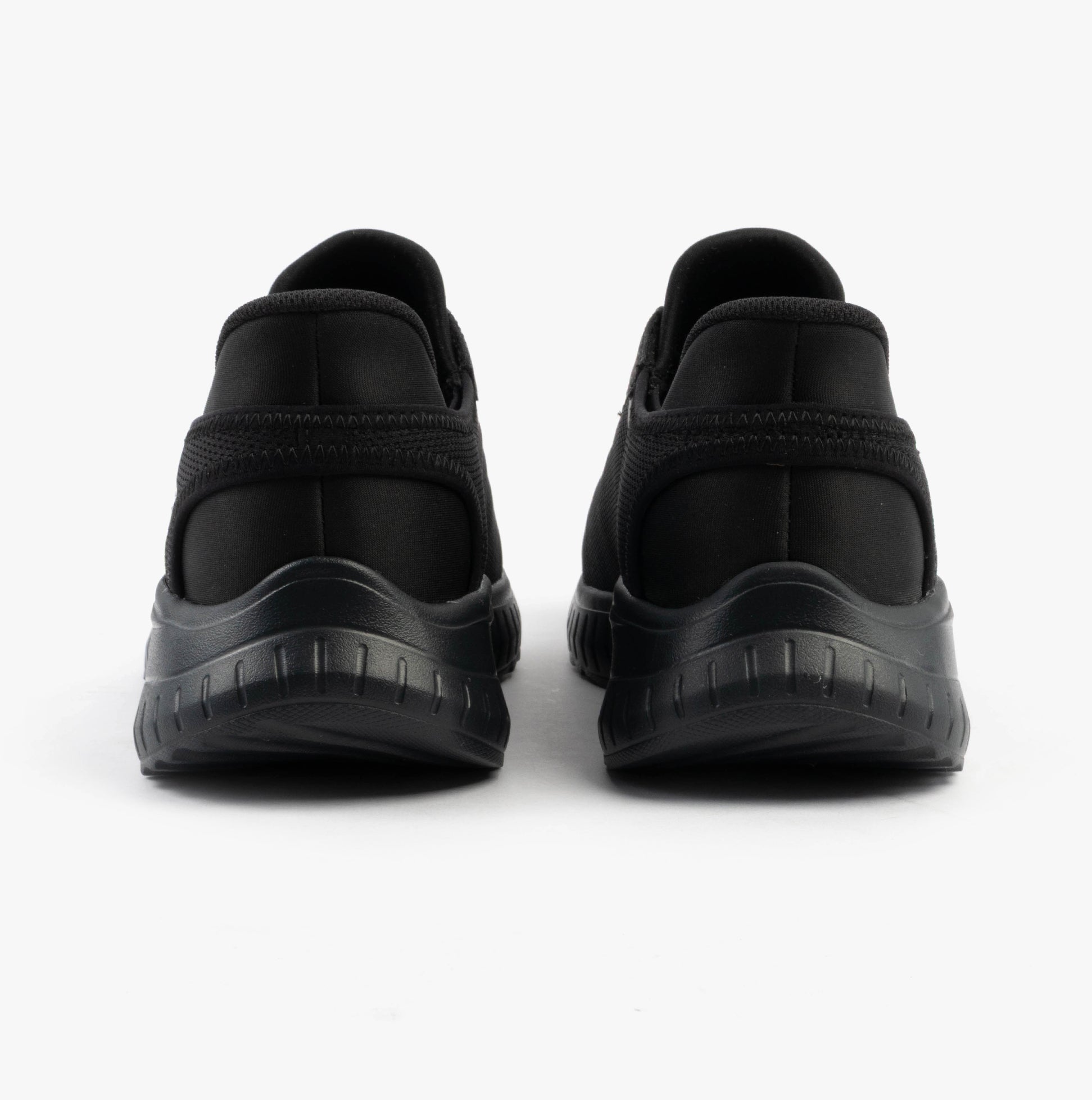 Skechers 118303/BBK BOBS SQUAD CHAOS - TOUGH WALK Mens Trainers Black rear view showcasing sleek design and comfort.