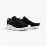 Skechers 118312/BLK BOB SQUAD CHAOS - SOLID STEP Mens Trainers Black side view showing textile upper and rubber sole.