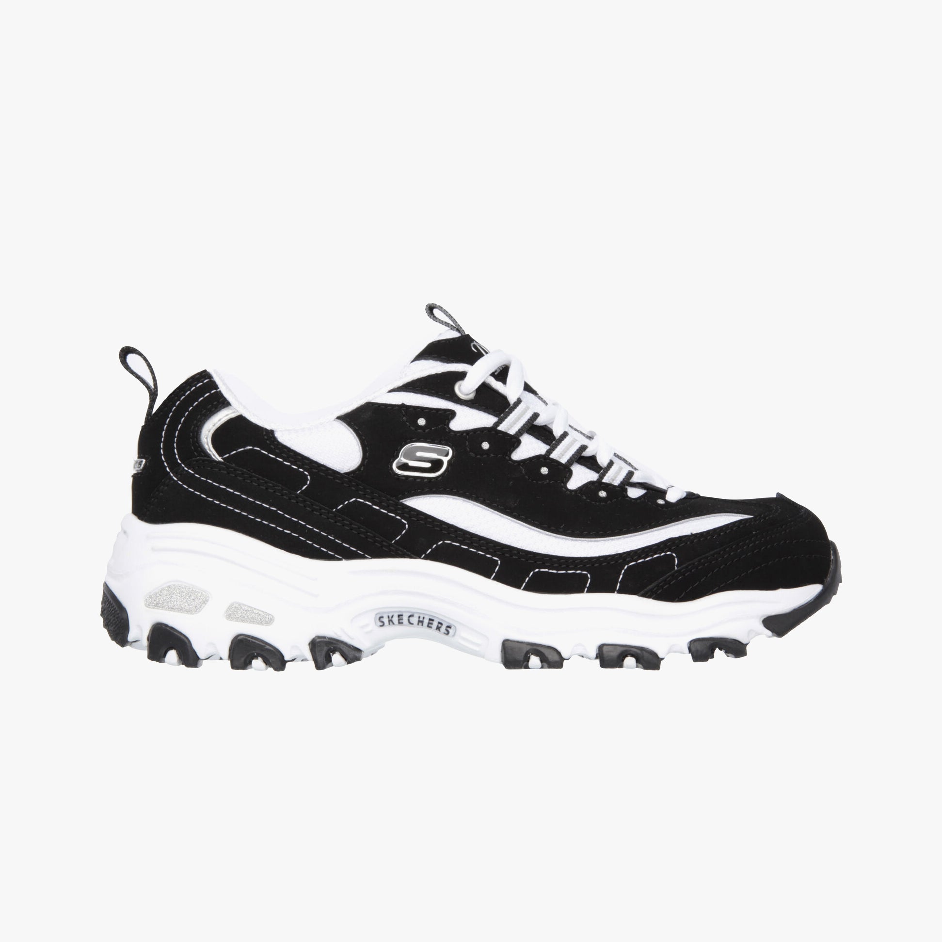 Skechers 11930/BKW D'LITES-BIGGEST FAN Womens Sneaker Black/White