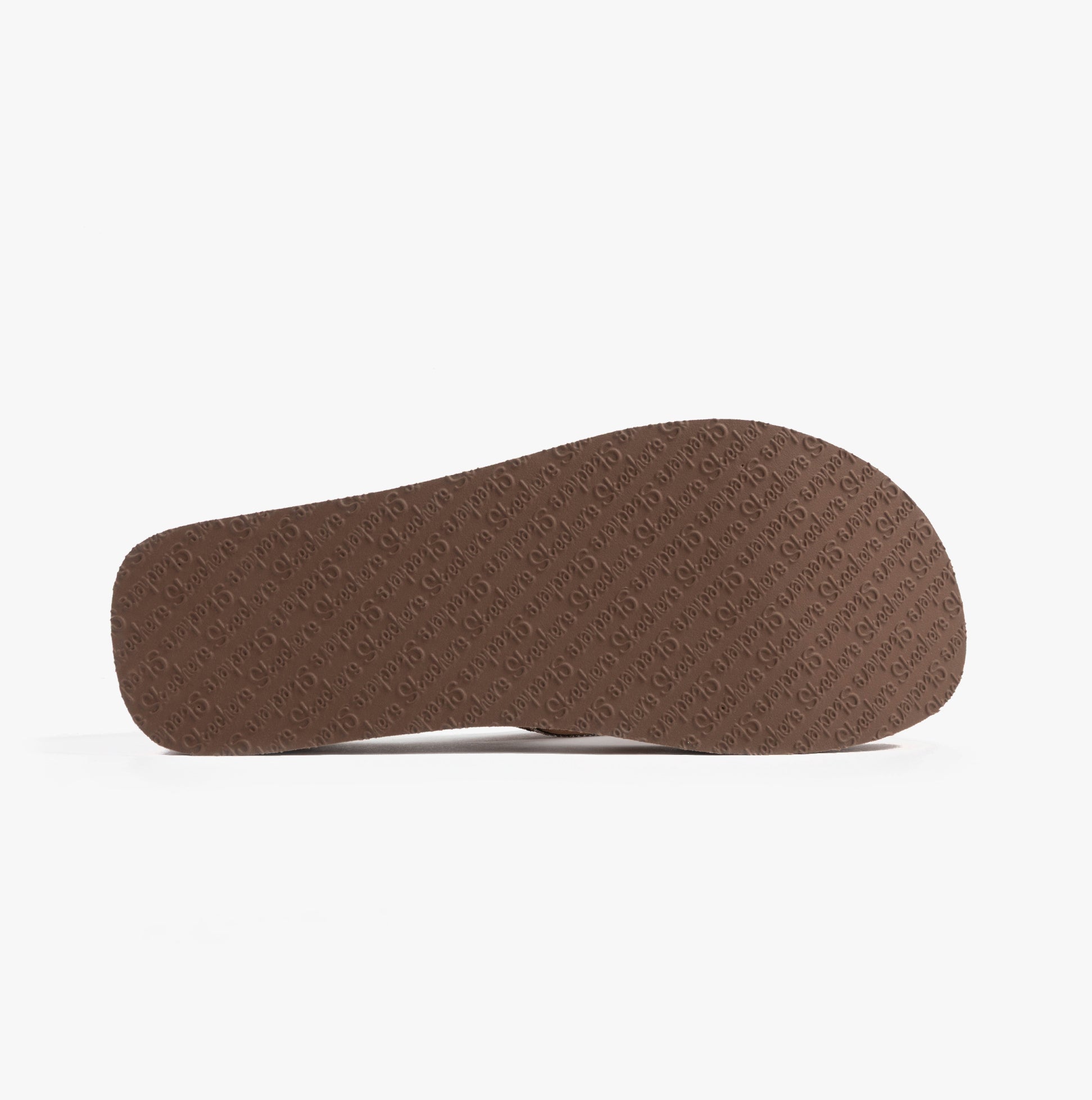 Skechers 119642/MOC VINYASA - BUTTERFLY KISS Womens Sandals Mocca bottom view showing rubber sole pattern.