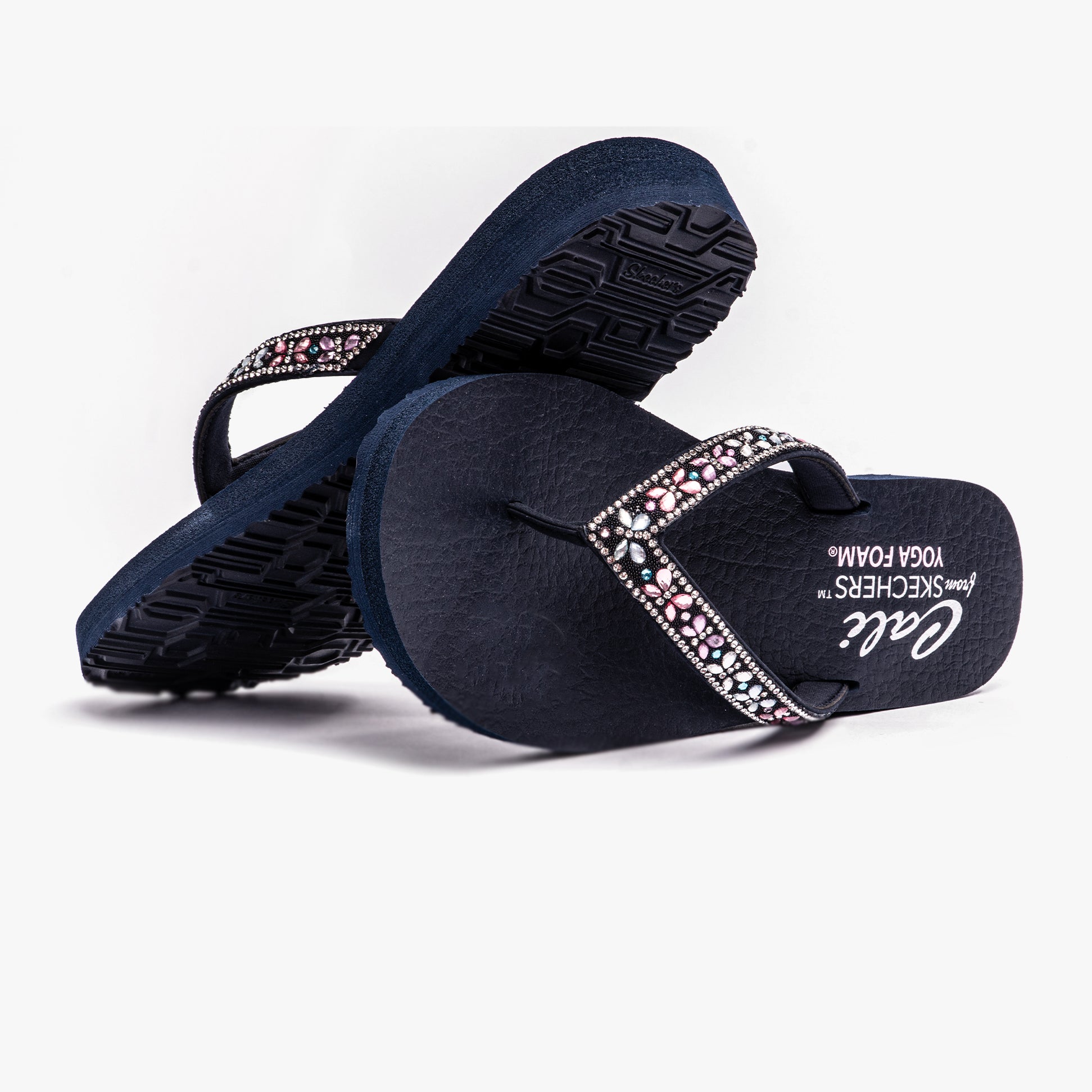 Skechers 119660/NVMT MEDITATION - BUTTERFLY GARDEN Womens Sandals Navy/Multi