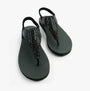 Skechers 119774/BBK MEDITATION - GLAMOROUS MUSE Womens Sandals Black top view with shiny synthetic upper and rubber sole.