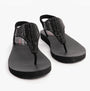 Skechers 119774/BBK MEDITATION - GLAMOROUS MUSE Womens Sandals Black front view features metallic strap design.