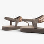 Skechers 119774/TPE MEDITATION - GLAMOROUS MUSE Womens Sandals Taupe side view showing synthetic upper and flat sole.