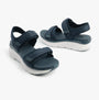 Skechers 119823/NVY D'LUX WALKER - ADORED DAYS Womens Sandals Navy side view, showcasing adjustable straps and cushioned sole.