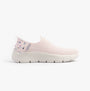Skechers 124822/LTPK GO WALK FLEX - SUNSET ROSE Womens Trainers Light Pink side view with mesh upper and slip-on design.