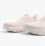 Skechers 124822/LTPK GO WALK FLEX - SUNSET ROSE Womens Trainers Light Pink close-up side view of shoes.