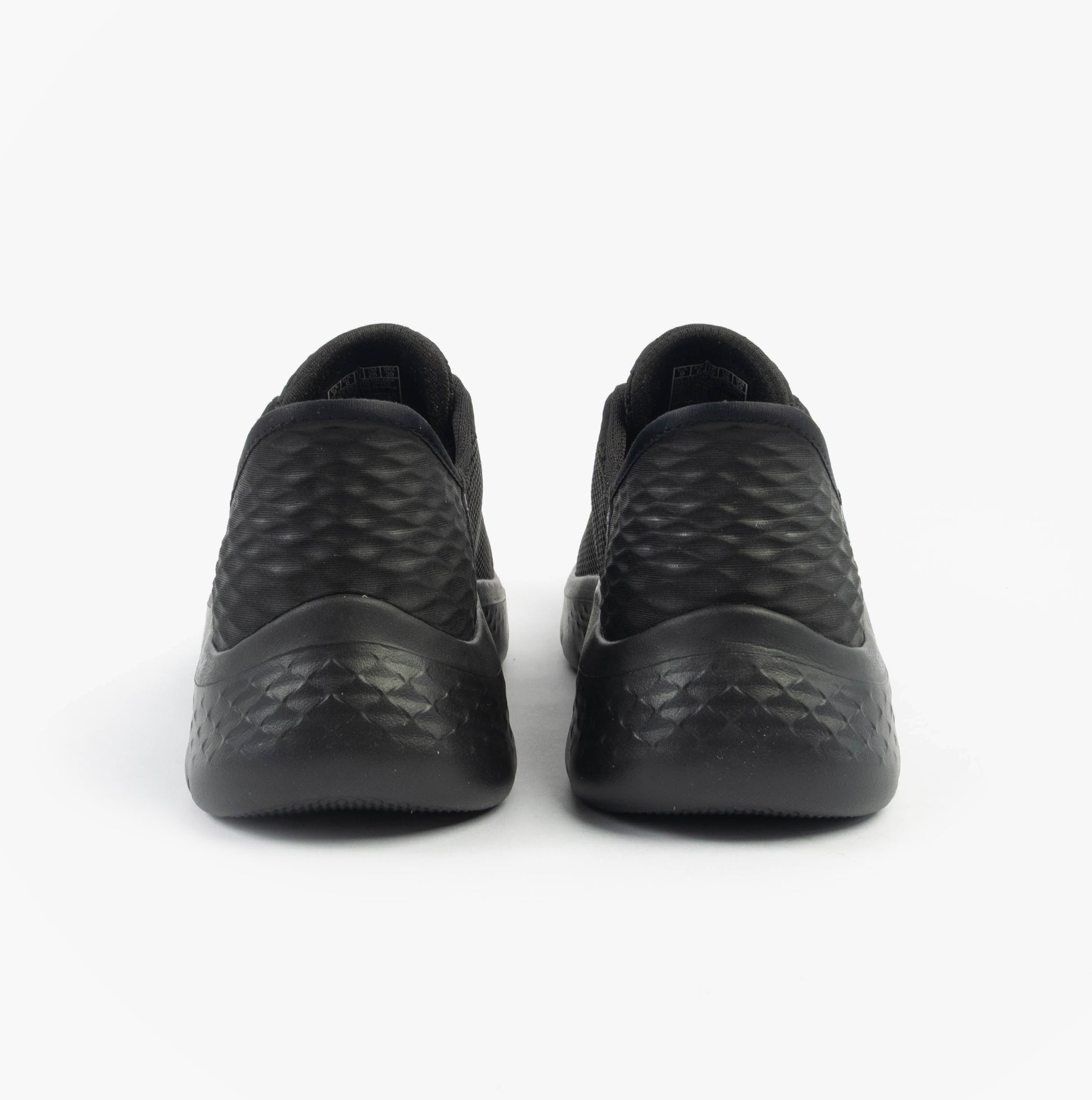 Skechers 124836/BBK GO WALK FLEX - GRAND ENTRY Womens Trainers Black rear view with textured upper.