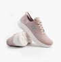 Skechers 124836/MVE GO WALK FLEX - GRAND ENTRY Womens Trainers Mauve/Pink side view with lace-up closure and round toe.