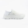Skechers 124836/WHT GO WALK FLEX - GRAND ENTRY Womens Trainers White side view featuring synthetic upper and rubber sole.