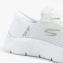 Skechers 124836/WHT GO WALK FLEX - GRAND ENTRY Womens Trainers White side view showing the synthetic upper and low top design.