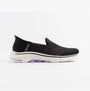 Skechers 125211/BKMT GO WALK 7 - KATNISS Womens Trainers Black/Multi side view showing relaxed slip-on design.