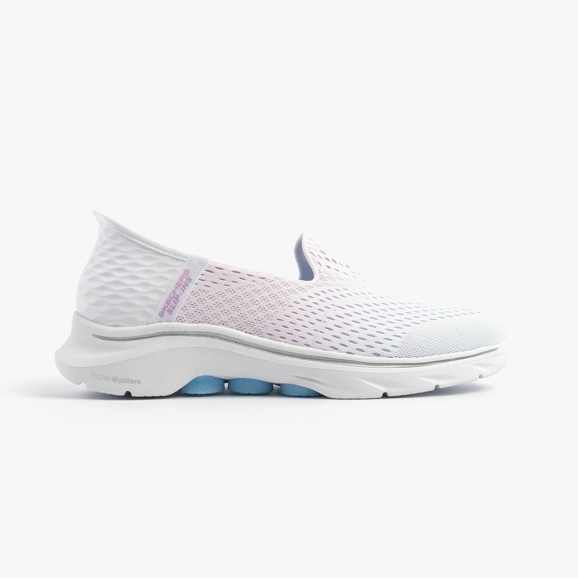 Skechers 125211/WMLT GO WALK 7 - KATNISS Womens Trainers Multi side view showing slip-on design and lightweight sole.